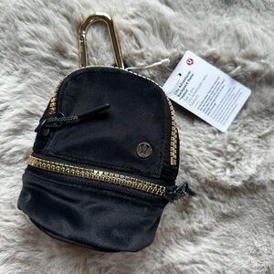 Lululemon black city adventure backpack nano keychain